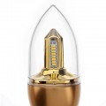 E14 4W 32x3014SMD 400-450LM 3000-3500K Warm White Light Golden Shell LED Candle Bulb (85-265V) 